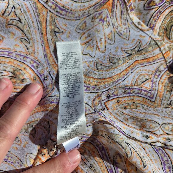 Chico's Sz 3 (XL) Asymmetric Mandala Pattern Boho Tunic Blouse w/Lace-Up Front - Picture 10 of 11